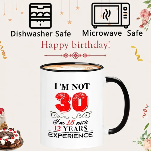 Miniatura 3 de Taza de 30 cumpleaños para mujeres y hombres, regalos de cumpleaños de 30 años para mamá, papá, esposa, marido, hija, hermana, mejores amigos, 30
