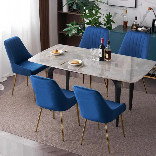 Miniatura 6 de Sillas de comedor de terciopelo, sillas de terciopelo, silla de cocina, silla de comedor, sillas de comedor, silla de comedor, con patas de metal