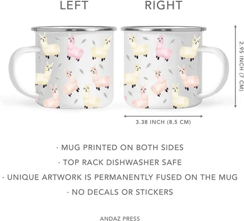 Miniatura 5 de Andaz Press Taza de café de acero inoxidable con temática de alpaca de llama de 11 onzas, regalo de broma, colorido bohemio con gráficos de llama