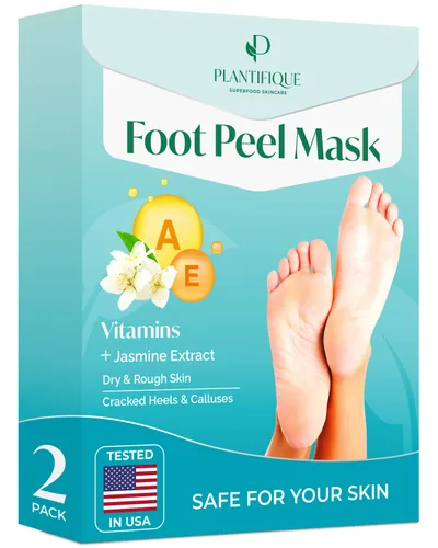 Miniatura 12 de PLANTIFIQUE Mascarilla exfoliante para pies, paquete de 2 para hombres Dermatológicamente probada, repara talones y elimina piel seca muerta