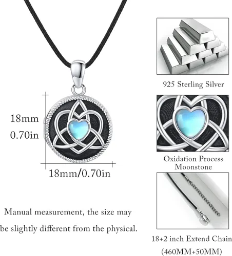 Miniatura 3 de MEDWISE Collar con medallón celta para mujer, plata de ley S925 que sostiene fotos de fotos con nudo de amor celta, collar personalizado, joyería