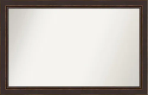Miniatura 392 de Amanti Art Espejo de baño de bronce para sobre el fregadero, 24 x 24 pulgadas, espejo cuadrado de bronce Lara para tocador, marco de madera
