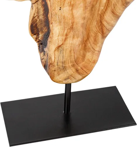 Miniatura 5 de Escultura irregular de madera de raíz tallada a mano, escultura abstracta de pie para decoración del hogar, estatua de mesa con borde natural