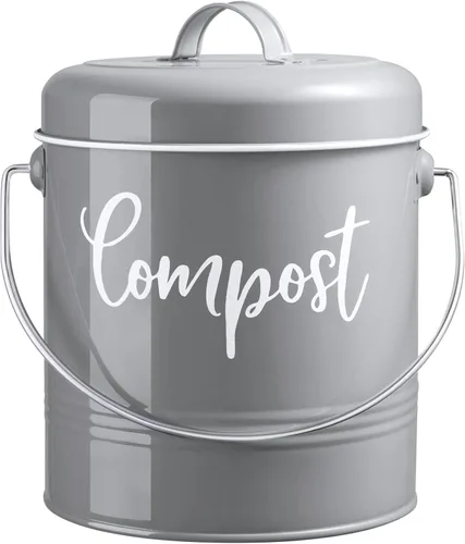 Miniatura 8 de DAYYET Contenedor de compost, 1.3 galones de cocina de granja para encimera de compost, cubo de abono para encimera interior con tapa y filtros