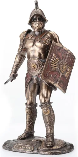 Miniatura 2 de VERONESE DESIGN Estatua del Rey Leonidas Guerrero Griego de Esparta de Resina Bronceada Fundida en Frío de 8.5 Pulgadas de Altura