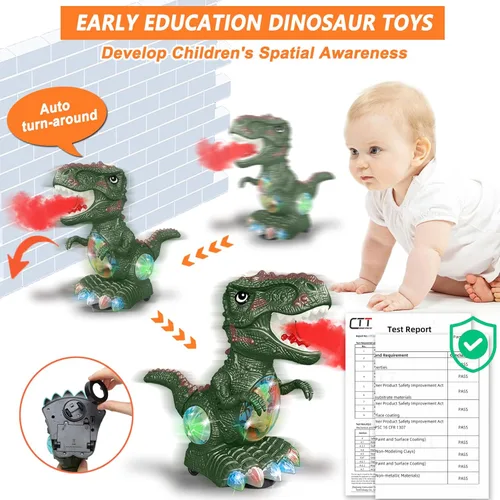 Miniatura 5 de Juguetes de dinosaurio para niños de 3 años, juguete de música de rugido y luces para niños y niñas de 3 a 4 años, juguete de dinosaurio