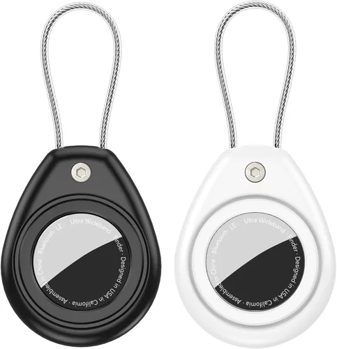 Miniatura 8 de HATALKIN Soporte para AirTag para Apple AirTag (1ª y 2ª generación), paquete de 2 llaveros AirTag impermeables a prueba de golpes con llavero seguro