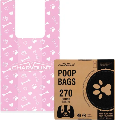 Miniatura 11 de Charmount 120 bolsas sin perfume para excremento de perro con asas, bolsa de basura extra gruesa de 16 x 8 pulgadas, a prueba de fugas y fácil