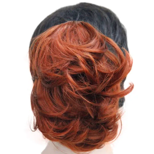 Miniatura 5 de Wiginway Cola de caballo de pelo para mujer, extensiones de cabello ondulado con clip, color marrón dorado rojizo claro # 130 Rojo cobre