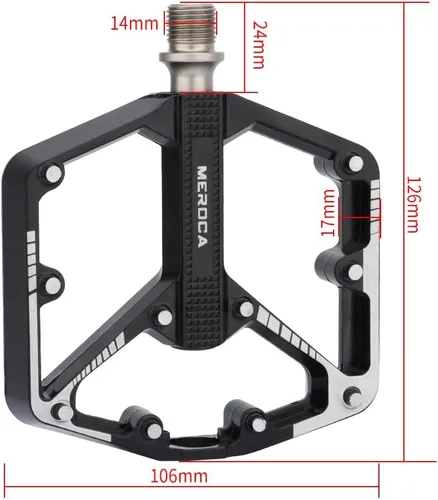 Miniatura 3 de Black/Dazzle - Pedales de bicicleta de montaña, 3 rodamientos sellados, aleación de aluminio, pedales MTB con 20 pasadores antideslizantes, pedales