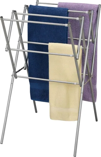Miniatura 5 de Household Essentials - Tendedero de ropa plegable, extensible y colapsable para lavandería, color plateado Plata