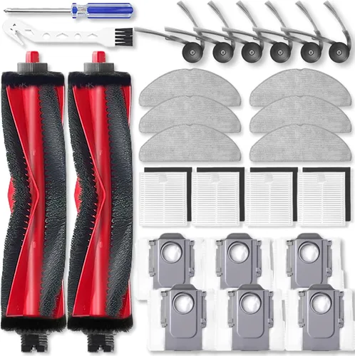 Kit de accesorios de repuesto compatible con Roborock Q7 M5/Q7 M5+/Q7 L5/Q7 L5+ robot aspirador, 2 cepillos principales, 4 filtros HEPA, 6