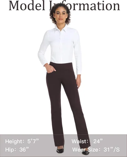 Miniatura 25 de Safort Pantalones de yoga con entrepierna de 28" 30" 32" 34"más amplios en la parte inferior para botas altas, 4 bolsillos, UPF50+