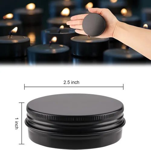 Miniatura 2 de OBKJJ 48 latas redondas de aluminio con tapa, latas de metal de 2 onzas, recipientes para velas de alimentos con tapas de rosca para manualidades
