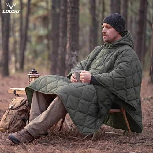 Miniatura 9 de LOOGU Manta Camuflaje Impermeable Aislante Forro de Poncho para Camping al Aire Libre, Senderismo, Caza, Supervivencia, Mochileros, Picnic