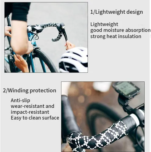 Miniatura 5 de 2 rollos de cintas de manillar de bicicleta de gel de sílice con tapones de barra para bicicleta de carretera montaña ciclismo