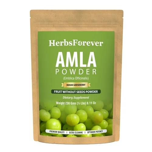 Herbsforever Amla Powder | Phyllanthus Emblica | Rico en vitamina C y antioxidantes naturales | Apoya la inmunidad y la digestión saludables |