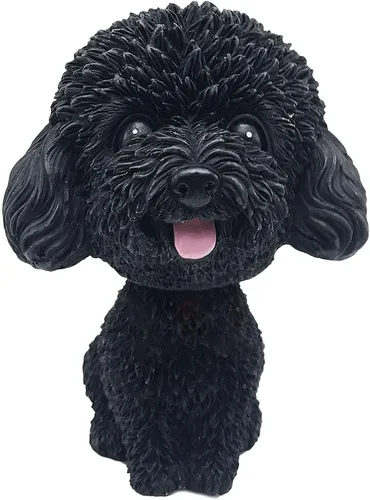 Miniatura 7 de IBWell Mini perro con cabeza de resina, para decoración de tablero de tablero de tablero de auto