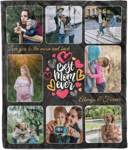 Miniatura 14 de Manta de collage de fotos personalizada, manta de boda. Manta de forro polar suave, manta de fotos personalizada. Regalo para bodas, Navidad, Manta