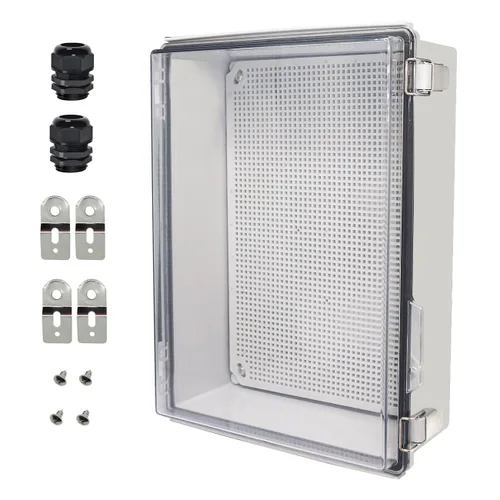 Miniatura 10 de Zulkit Caja de conexiones IP67 Caja eléctrica impermeable para proyectos con cubierta transparente con bisagras, cierre de acero inoxidable, carcasa