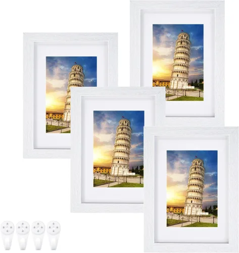 Miniatura 14 de Nacial Portarretratos de 5 x 7 pulgadas, juego de 4 portarretratos para fotos de 4 x 6 pulgadas con paspartú, para fotos de 5 x 7 pulgadas sin
