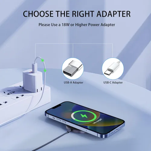 Miniatura 8 de Cargador MagSafe, almohadilla de carga inalámbrica magnética para iPhone 17/17 Pro/17 Pro Max/Air/16 15 14 13 12 Pro Max Plus/AirPods 2 3 Pro, imán