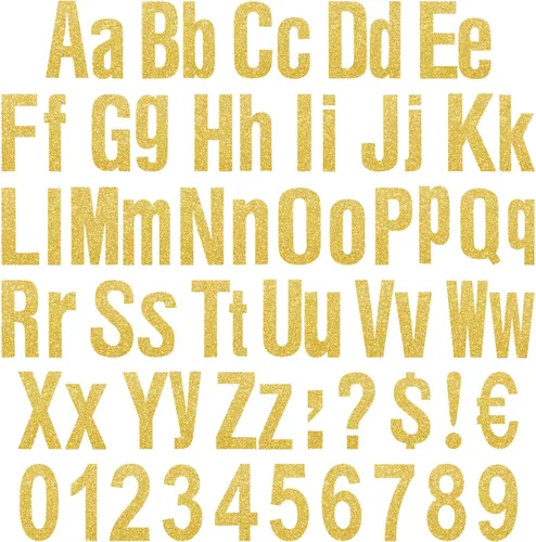 Miniatura 13 de Tenare Juego de 134 letras coloridas del alfabeto de 5 pulgadas, letras del alfabeto, números y recortes de puntuación para tablón de anuncios, Negro