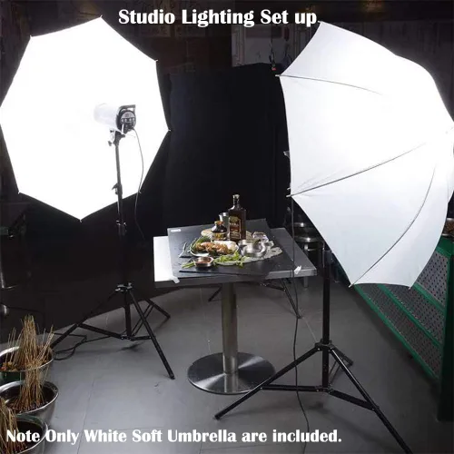 Miniatura 7 de Kit de 4 luces de paraguas para fotografía, 33 pulgadas/33.1 in, paraguas translúcido y reflectante blanco suave para fotografía y estudio de video