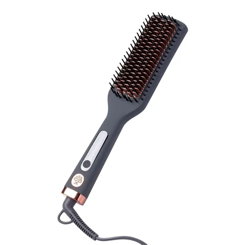 Hairitage Cepillo alisador de cerámica con calefacción para soplados, voluminizador y alisado, cepillo antiencrespamiento para cabello suave y