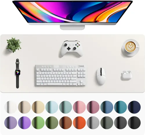 Miniatura 206 de Aothia - Protector de escritorio de cuero sintético, base para mouse, superficie antideslizante e impermeable para escribir y para laptop