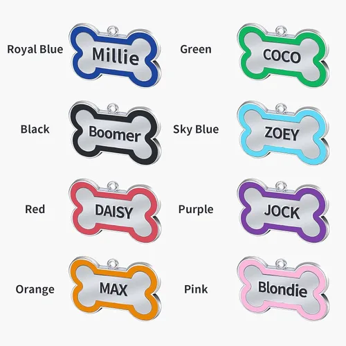 Miniatura 4 de Etiquetas de identificación personalizadas para mascotas, etiquetas de identificación para mascotas pequeñas o grandes, grabadas en ambos lados