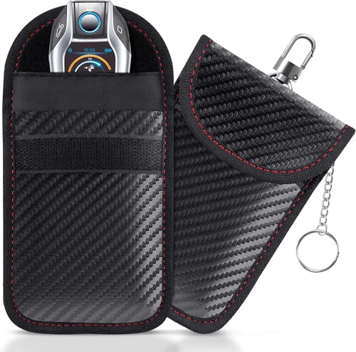lanpard Bolsa Faraday para Llaves de Coche, Bolsa Faraday, Soporte de Bloqueo de Señal RFID para Coche, Protector de Llavero, Jaula de Llavero