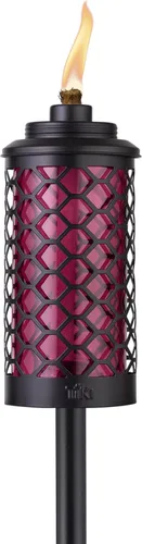 TIKI Antorcha convertible de cristal de panal de abeja de 65 pulgadas, iluminación decorativa de exterior burdeos para decoración de patio, césped y