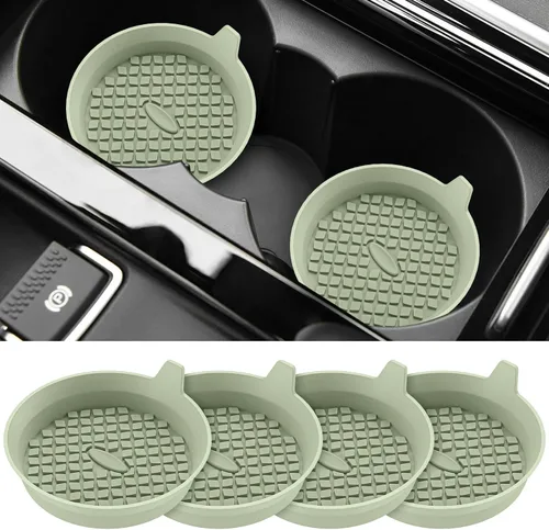 Miniatura 14 de ME.FAN Posavasos para Portavasos de Coche [Paquete de 4] Alfombrillas de Silicona para Tazas, Accesorios Interiores Universales Antideslizantes