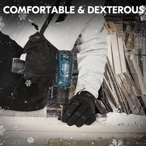 Miniatura 5 de Vgo... 32℉ or Above Lined Winter Warm Work Gloves,Synthetic Leather,Freezer Work Gloves, High Dexterity(SL8270F)
