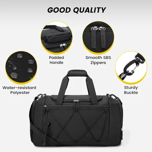Miniatura 5 de Vorspack Bolsa de gimnasio para hombres Bolsa de lona de 151821 pulgadas para viajes, bolsa de lona ligera para artículos personales, bolsa