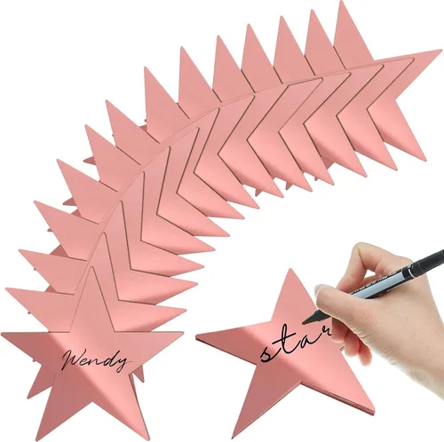 Miniatura 13 de Leinuosen 80 Piezas de Recortes de Estrellas de Purpurina, Estrellas de Cartón de Papel Impresas Dobles, Decoraciones para Tablón de Anuncios, Pared