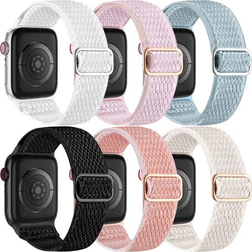 Miniatura 13 de Lerobo 6 Pack de Correas Trenzadas Compatibles con Apple Watch de 1.73, 1.77, 1.65, 1.93, 1.81, 1.61, 1.57 y 1.49 Pulgadas, Correas Deportivas
