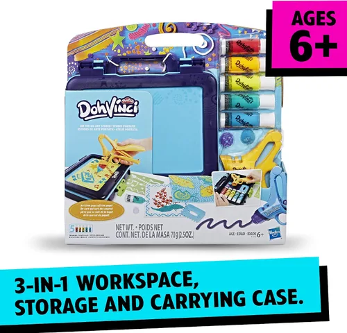 Miniatura 2 de Play-Doh DohVinci On the Go Art Studio - Funda para niños y adolescentes con 5 colores no tóxicos