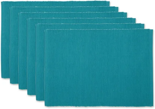 Miniatura 23 de DII - Juego de manteles individuales acanalados para uso diario 100% algodón, 13x19, gris, 6 piezas
