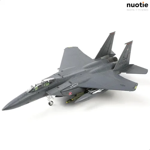 Miniatura 5 de NUOTIE Classic American Eagle F-15E Bimotor Fighter Pre-Build Model Kits 1:100 de aleación de avión fundido a troquel avión modelo de exhibición