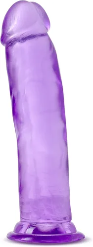 Miniatura 4 de Blush B Yours Plus Thrill N' Drill - Consolador realista de 9 pulgadas, hecho a mano, suave, transparente, morado, compatible con arnés de ventosa