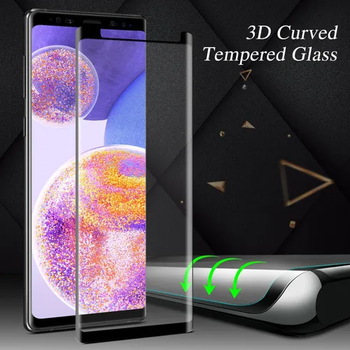 Miniatura 5 de MAYtobe Paquete de 2 protectores de pantalla para Samsung Galaxy Note 8, vidrio templado curvado 3D, sin burbujas, resistente a los arañazos, fácil