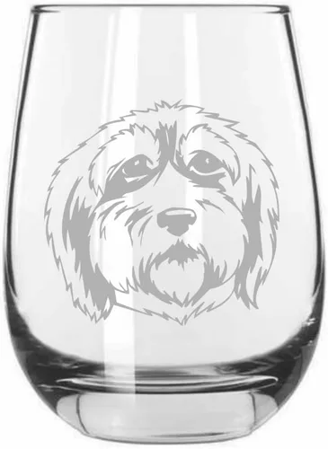 Miniatura 480 de Sakhalin Husky Dog - Copa de vino grabada personalizada de 15.25 onzas sin tallo