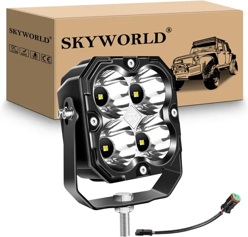 Miniatura 28 de SKYWORLD Luz LED Cuadrada Tipo Pod de 4.3 pulgadas, 30W 2500 LM, Luz Antiniebla de Conducción Todoterreno para Carro 4x4 Camión UTE ATV Barco