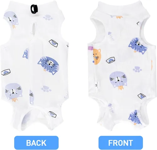 Miniatura 5 de Coppthinktu Traje de recuperación de gato para mujer, mameluco transpirable para después de la cirugía para heridas abdominales o enfermedades