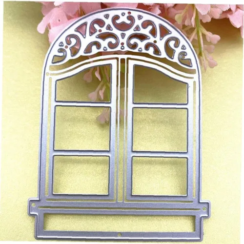Miniatura 3 de Marco de ventana de corte de metal troquelado castillo plantillas de bricolaje para álbumes de recortes, tarjetas de papel en relieve, álbum