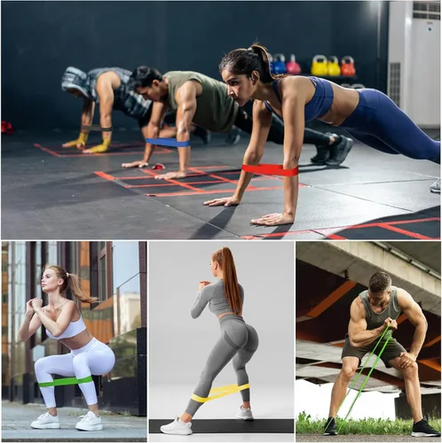 Miniatura 8 de flintronic Juego de 5 bandas de resistencia con 5 niveles de resistencia diferentes, bandas de bucle de ejercicio de fitness agradables a la piel