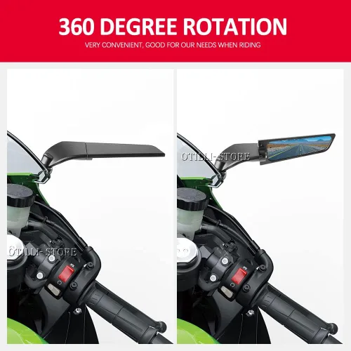 Miniatura 8 de Espejos retrovisores universales para motocicleta, espejos laterales giratorios para manillar, para Trident 660/Z650/Z900/Z H2 1000/X-ADV
