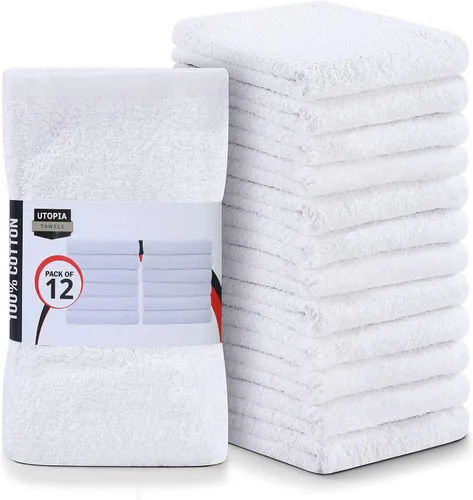 Miniatura 10 de Utopia Towels - Toallas de cocina, paquete de 12 toallas de 16 x 19 pulgadas, 100 % algodón, toallas de barra superabsorbentes negras, toallas